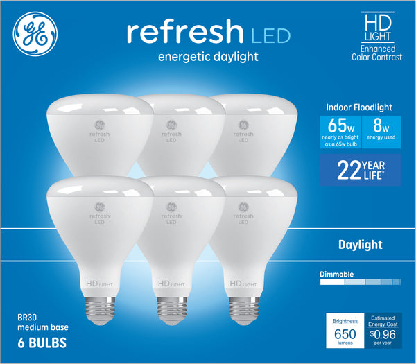 GE Refresh HD LED Daylight BR30 Indoor Floodlight Bulbs