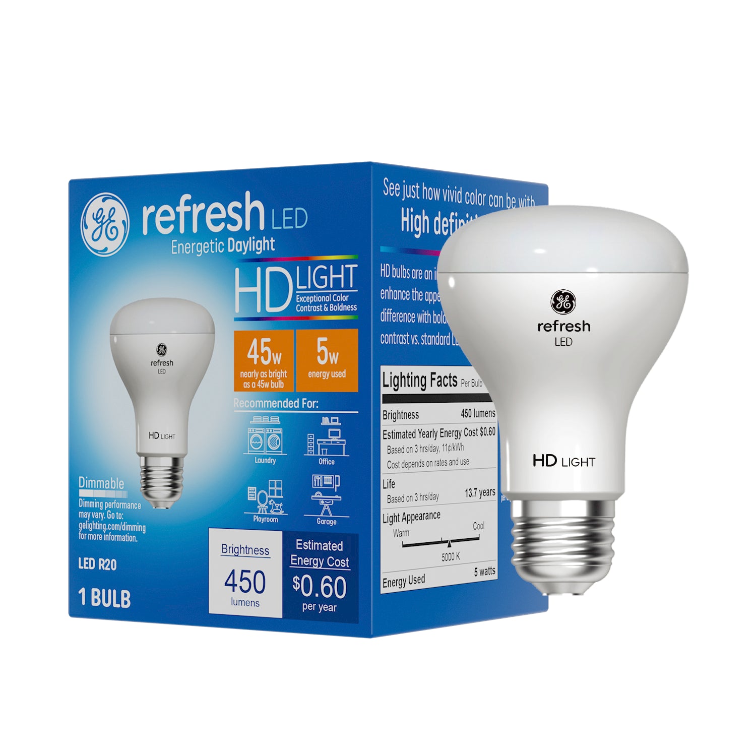 GE Refresh HD Daylight R20 Indoor Floodlight Bulb