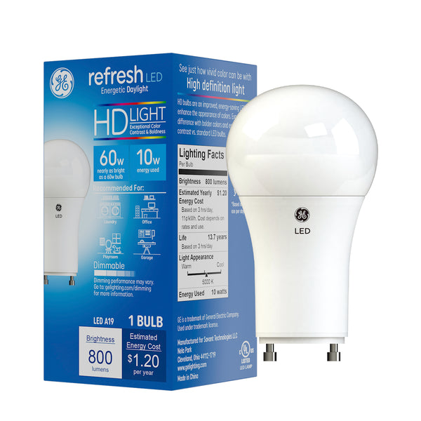 GE Refresh HD LED Daylight General Purpose 2-Pin (GU24) Base Bulb
