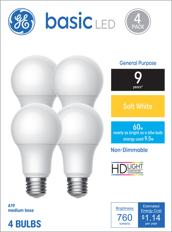 GE Basic LED, Soft White, General Purpose Bulbs