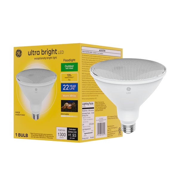 GE Ultra Bright LED, Warm White, Outdoor Floodlight Bulb