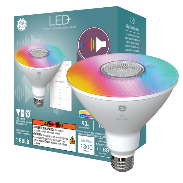 GE LED+ Speaker Lamp LED Light Bulbs,Outdoor Floodlight, PAR38 Bulb, 14 Watts (1-Pack)