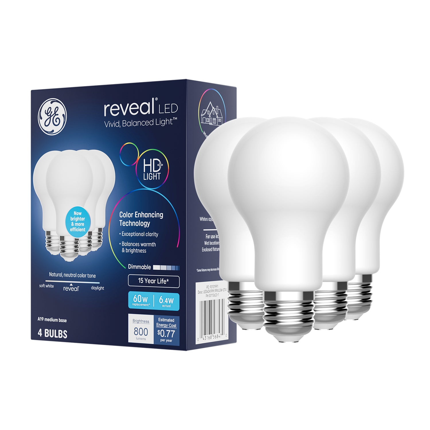 ジェレレーションGELeration LED GE Reveal HD+ LED Reveal General Purpose Glass Bulbs
