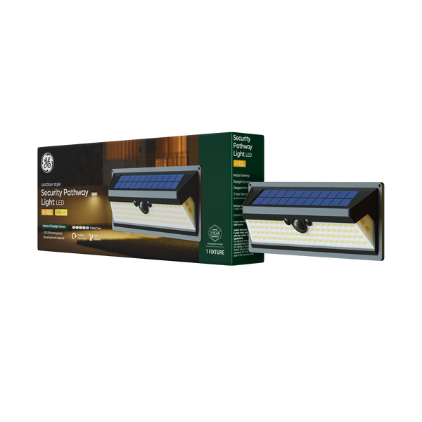 GE Outdoor Security Pathway Light, Motion & Dusk to Dawn Sensor, Solar Light