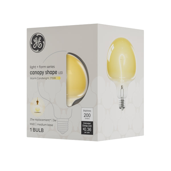 GE Light + Form Canopy Shape Warm Candlelight 25W M40 Bulbs (1 pack)