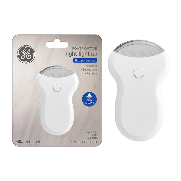 GE LED Power Outage Night Light, Battery Backup, Dusk to Dawn (1-Pack)
