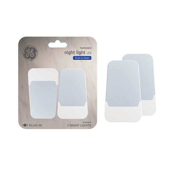 GE LED Tapered Night Light, Dusk to Dawn (2-Pack)