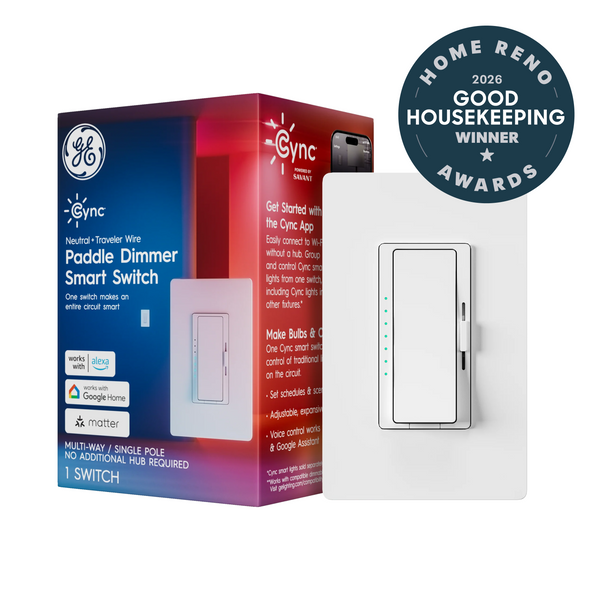 GE Cync Paddle Dimmer Smart Switch, Neutral + Traveler Wire (1-Pack)