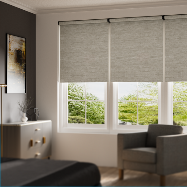 GE Custom Sized Smart Shade, Motorized Window Blind with Matter & Remote Control, Designer Blackout Fabric
