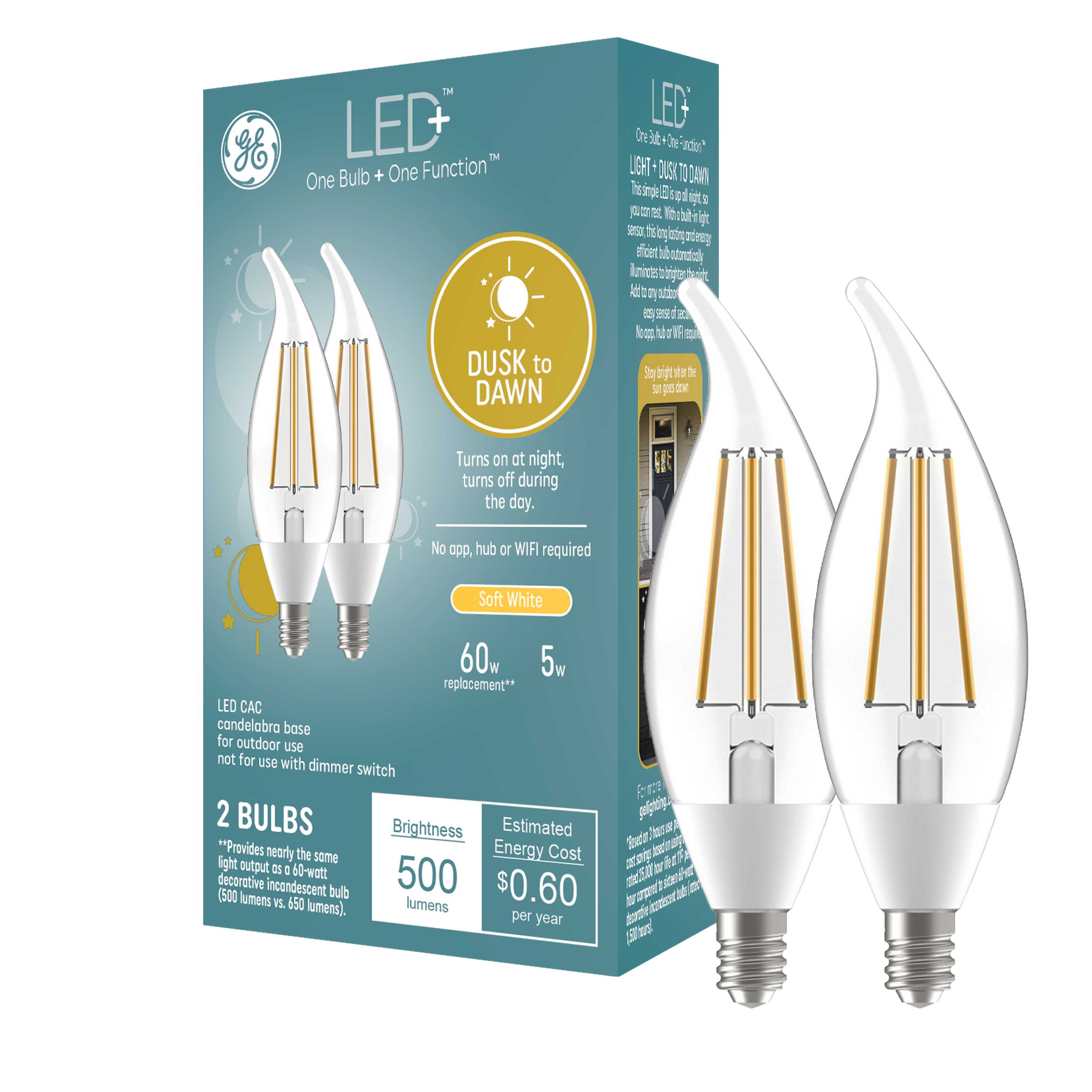 GE LED+ Dusk to Dawn LED Security Light Bulbs
