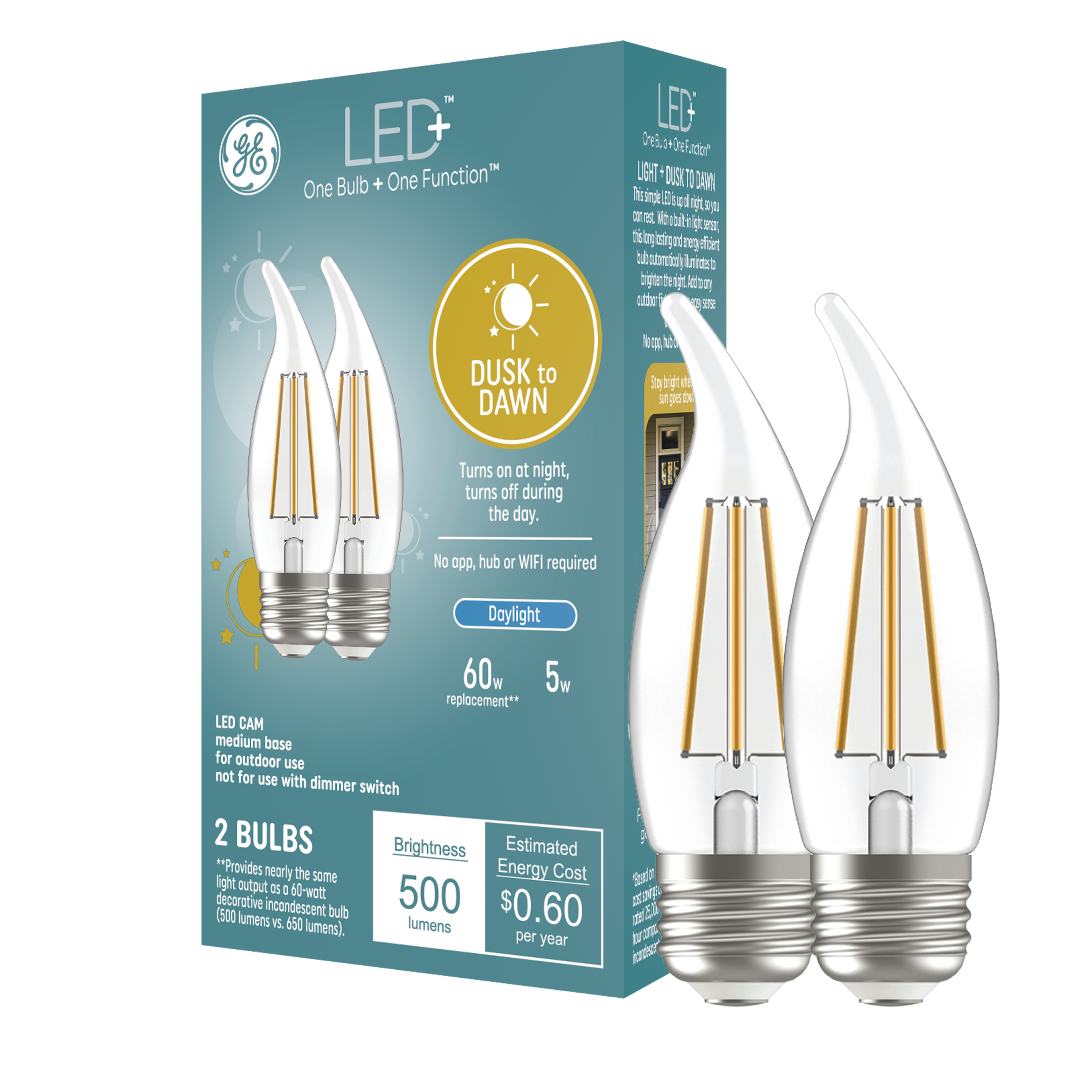 GE LED+ Dusk to Dawn LED Security Light Bulbs, image size:3000x3000