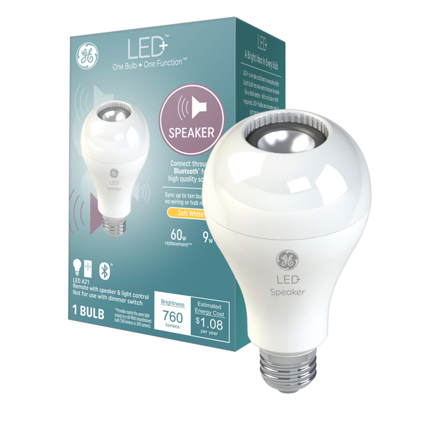 GE LED+ Speaker Lamp LED Light Bulbs, General Purpose, A21 Bulb, 9 Watts (1-Pack)