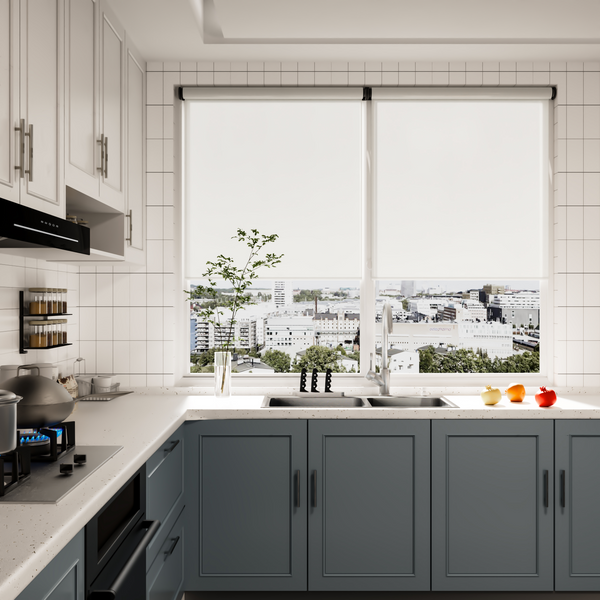 GE Custom Sized Smart Shade, Motorized Window Blind with Matter & Remote Control, Translucent Fabric