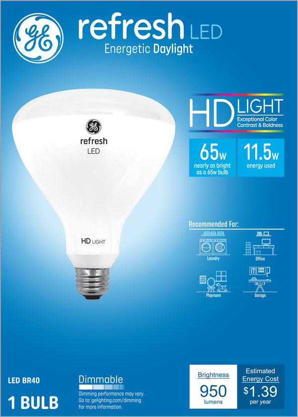 GE Refresh HD LED Daylight BR40 Indoor Floodlight Bulbs
