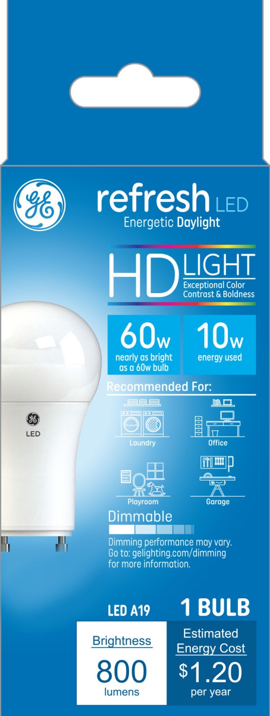 GE Refresh HD LED Daylight General Purpose 2-Pin (GU24) Base Bulb