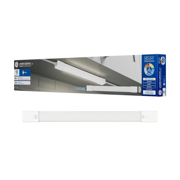 GE LED Undercabinet Light Fixture, Plug-In Integrated Bar Light