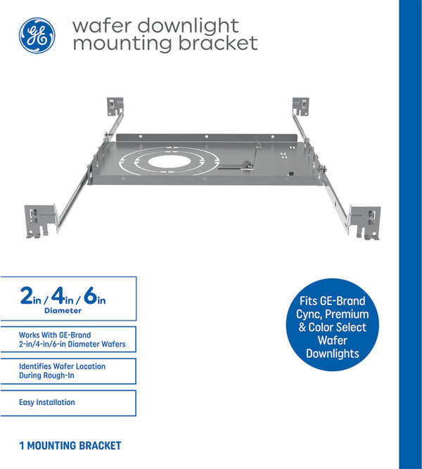 GE Wafer Downlight Mounting Bracket, Compatible with 2, 4, & 6-Inch Wafer Light Fixtures