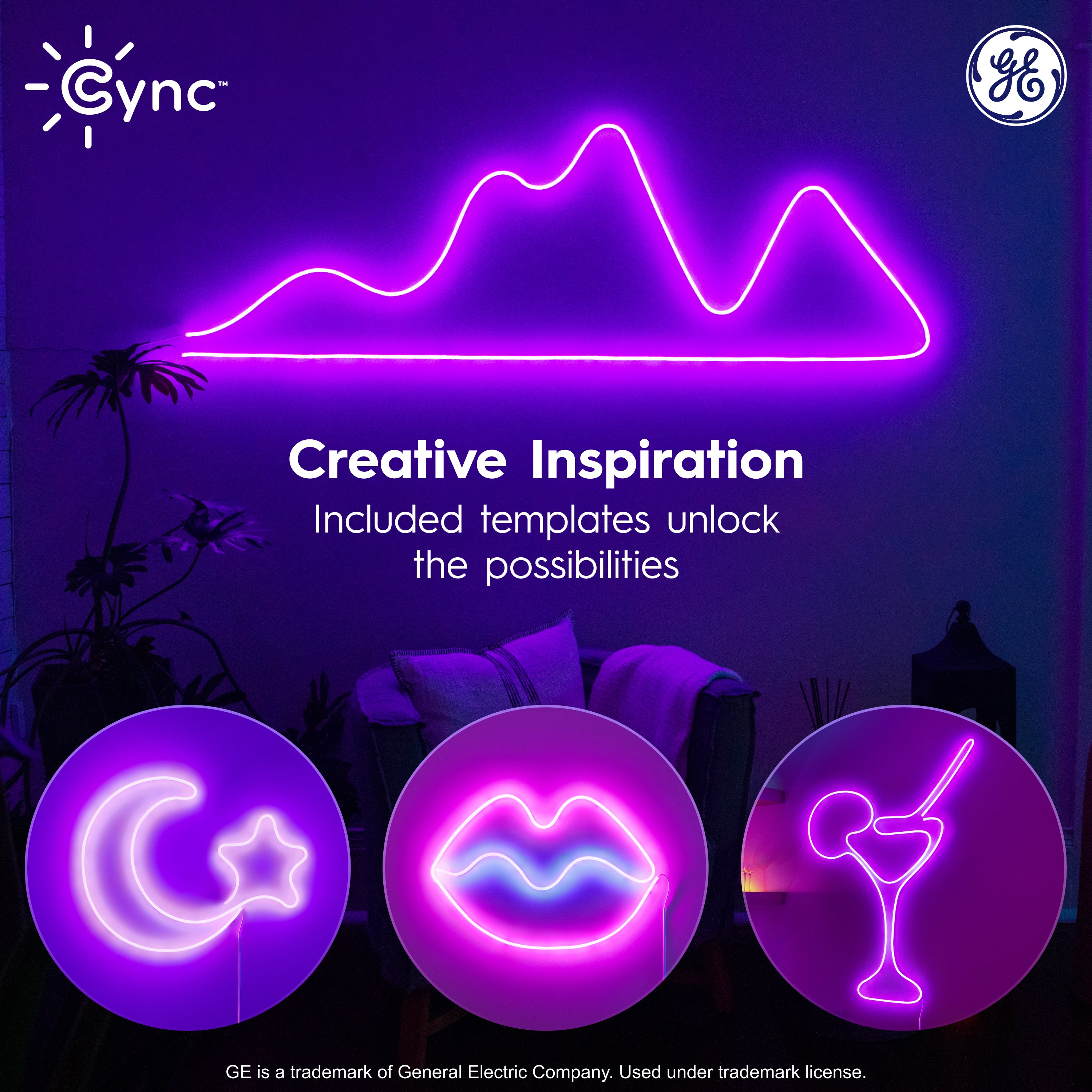 Cync Rope Light Base Cync Dynamic Effects Smart LED Shapeable Neon Light Strip | GE Lighting ...