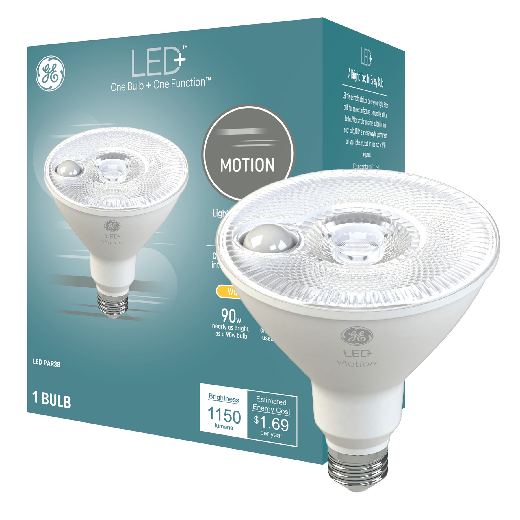 Motion Sensor Light Bulb R30 GE LED+ Motion Sensor LED Security Light Bulbs