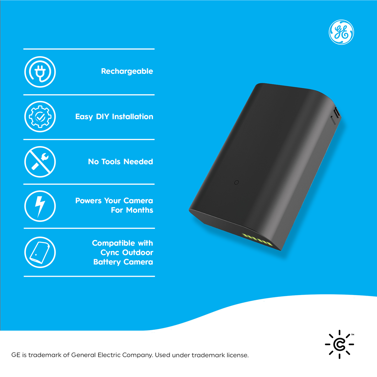 Cync Outdoor Battery Camera Rechargeable Battery | GE Lighting Store