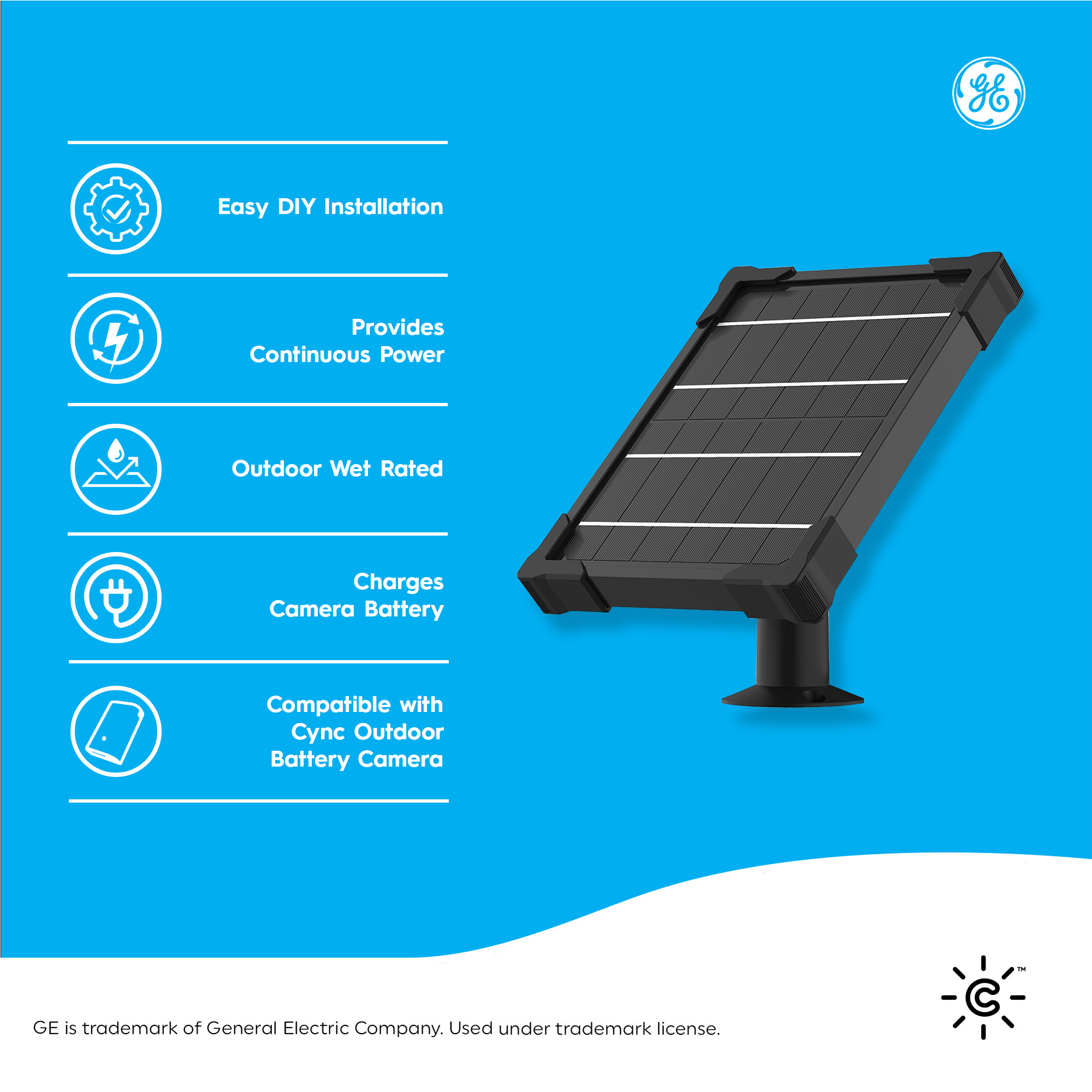 Cync Outdoor Battery Camera Solar Panel Accessory | GE Lighting Store