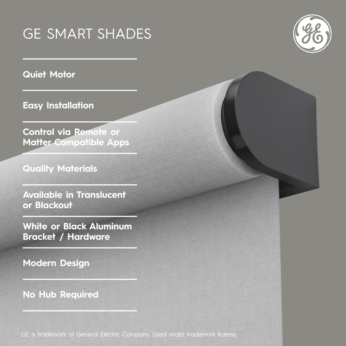 GE Smart Shade, Motorized Window Blind with Matter & Remote Control, T