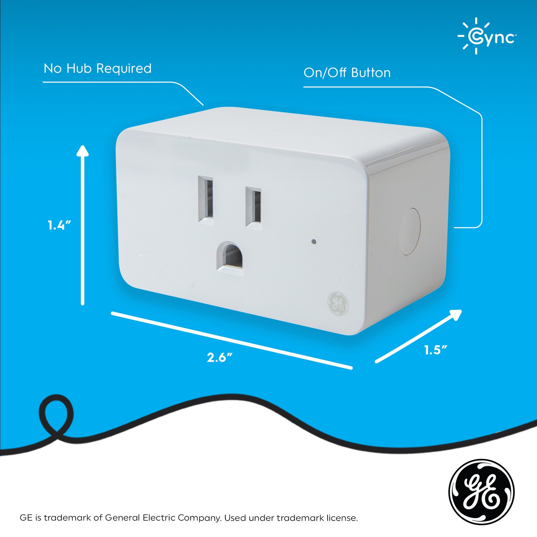 Cync Indoor Smart Plug w/ Smart Outlet Control - Alexa Compatible | GE ...