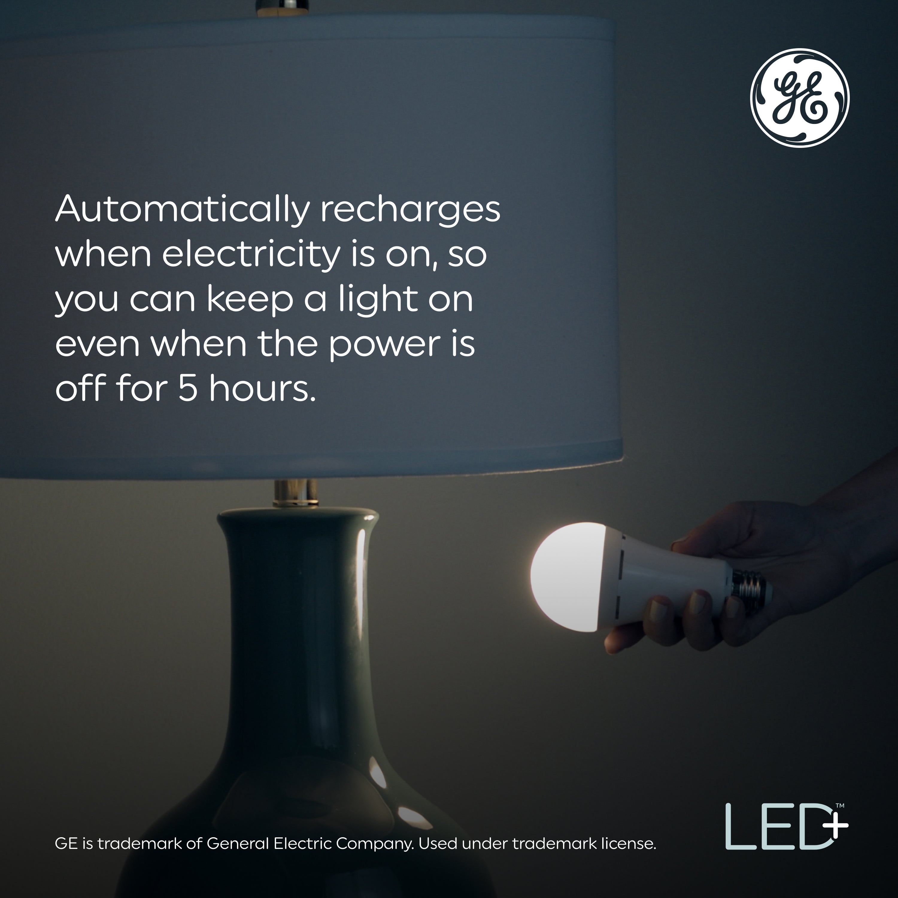 GE LED+ Battery Backup Light Bulbs with Built-in Flashlight