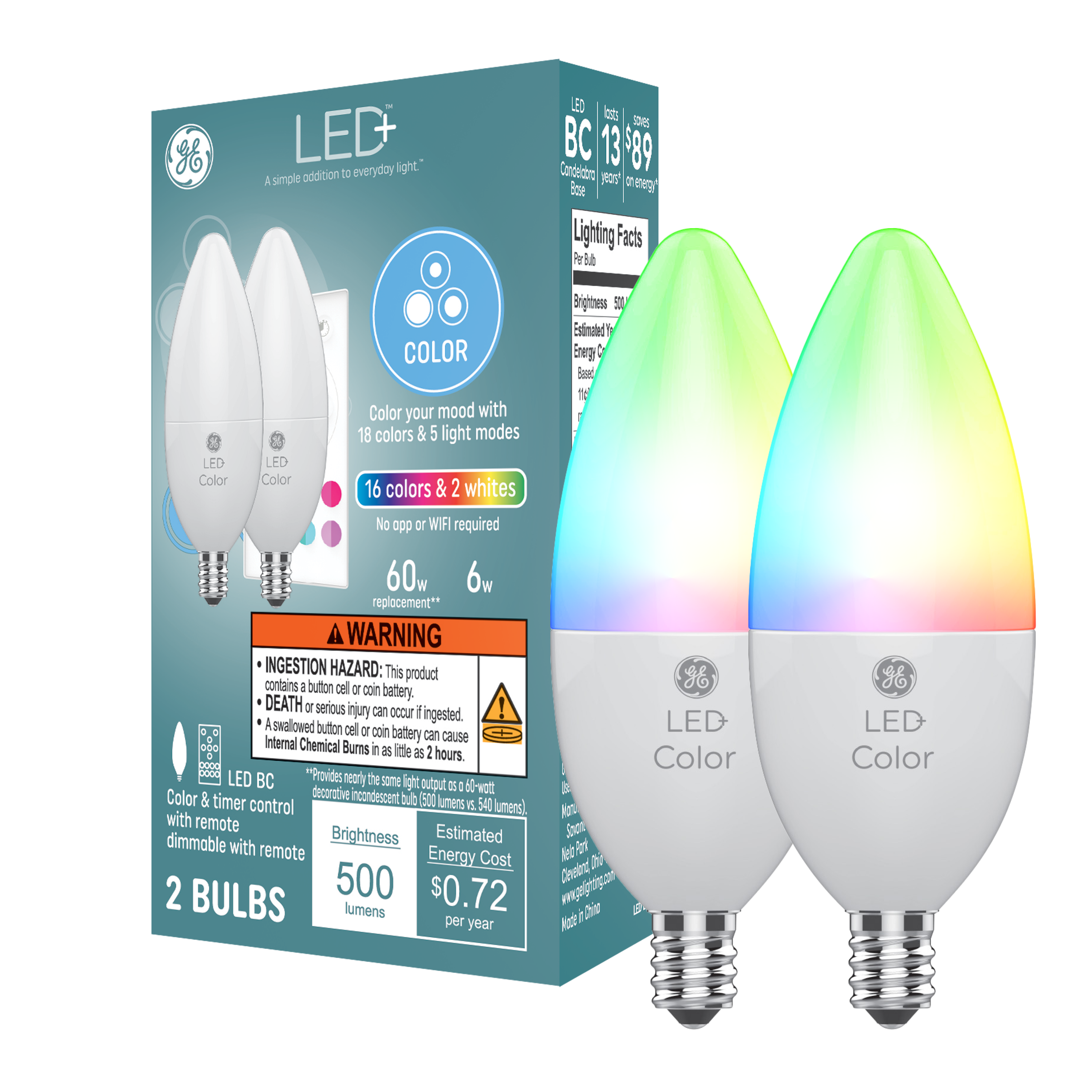 GE LED+ Color LED Light Bulbs
